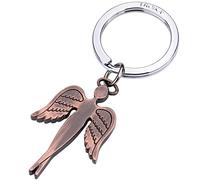 Troika Engelbert - eleganter Schlüsselanhänger Engel/Schutzengel - Glücksbringer Autofahren/Führerschein/Probezeit - Material: Metallguss, matt, gebürstet - Farbe: kupferfarben, silberfarben