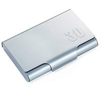 TROIKA JUMBO 30 KARTENETUI- CDC78/TI - Vistenkartenetui, 30" - Prägung auf Deckel - für ca. 30 Karten - Aluminium - titanfarben - das Original von TROIKA