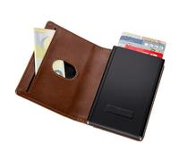 TROIKA Kartenetui mit herausnehmbarem MagSafe Sherlock Home 2-in-1 Wallet mit RFID Schutz Ausleseschutz für 6 Karten - starker Magnet zum Befestigen am Handy aus Kunstleder, Metall braun