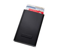 TROIKA MagSafe Sherlock Kartenhalter für bis zu 6 Karten mit RFID Schutz (Leseschutz) und starkem Magnet auf der Rückseite zur Befestigung am Handy - Aluminium Schwarz