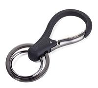 TROIKA KEY Organizer - KR17-09/GM - Schlüsselanhänger mit 2 Ringen - Karabiner - lackiert - Schlüsselorganisation - glänzend - schwarz/gunmetal grau - das ORIGINAL von TROIKA