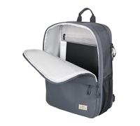TROIKA Laptop-Rucksack BLUE CYCLE EXPANDABLE - erweiterbar, mit 2 großen Fächern - für Laptop (bis zu 16''), mehrere Innentaschen - recyceltes Meeresplastik - dunkelgrau Original
