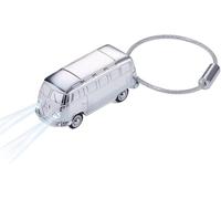 TROIKA LIGHT BULLI T1 1962 - KR17-40/CH - Schlüsselanhänger mit LED-Licht(weiß) - Bulli (Motiv: Volkswagen T1, 1962) - glänzend - silber - Official licensed by VOLKSWAGEN - das ORIGINAL von TROIKA