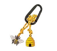 Troika Schlüsselanhänger Biene & Bienenstock mit Karabiner mehrfarbig
