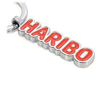 TROIKA Metall Schlüsselanhänger Schriftzug Haribo in der Farbe Rot, HB-K05/RD handlich
