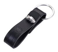 TROIKA Mr ELEGANT KÄFER - KR17-30/LE - Schlüsselanhänger mit Manschettenknopf als Schließe - VW Käfer- mit Schlüsselring - Leder/Metall - geprägt - schwarz, Silber - TROIKA-Original