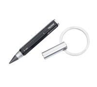 TROIKA Multitasking-Bleistift und Schlüsselanhänger mit Endlos-Schreibspitze (ca. 20km Schreiblänge) - ENDLESS TO GO - Zentimeter-/Zoll-Lineal - Aluminium (Schwarz)