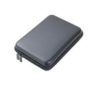 TROIKA Organizer Etui mit Reißverschluss TRAVEL CASE CARBON mit 3 Innenfächer und 6 Elastikband-Schlaufen inkl. Trennwand (innen) Kunstleder, Samt - Carbon Optik - Original