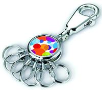 TROIKA PATENT Colour Bubbles SCHLÜSSELHALTER - #KYR01-A047 - rund, glänzend - Schlüsselanhänger - Karabinerhaken - 6 aushakbare Ringe - Schlüsselorganisation - bunt - TROIKA-Original