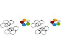 TROIKA Patent Colour - KYR61/MC - Keyring - in arabiner - 5 exchangeable rings - coloured chips - metal/brass- matt - multicoloured original (Packung mit 2)