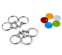 Troika Patent Colour - KYR61/MC - Keyring - incl. carabiner - 5 exchangeable rings - coloured chips - metal/brass- matt - multicoloured - Troika original