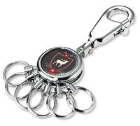 TROIKA PATENT O DEER SCHLÜSSELHALTER - #KYR01-A112 - rund, glänzend - Schlüsselanhänger - Karabiner - 6 ausklinkbare Ringe - Schlüsselorganisation - traditionelles Design - TROIKA-Original