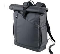 TROIKA Black Roll Top - BBL51/BK - Roll Top Rucksack mit magnetischem Sicherungsverschluss aus Metall - wasserabweisende Reißverschlüsse außen - Tarpaulin - schwarz