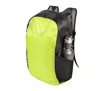 Troika Ruckzuck Faltbarer Rucksack aus Polyester in der Farbe Schwarz-Neon, RUC03/GY