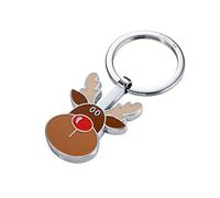 TROIKA RUDOLPH - KR17-16/CH - Schlüsselanhänger - Rentier - Weihnachten - Metallguss/Emaille- glänzend - verchromt - mehrfarbig Original