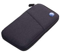 Troika “Safe Flight” travel Document case - for air travel - with readout Protection Film (for RFID Chips) - Zipper - 12 Inner Pockets - Polyester - Grey, Black
