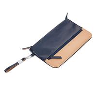 TROIKA Sandy Beach - TRV56/NB - Etui für Reisedokumente - 4 Innenfächer - 1 Außenfach - Abnehmbarer Schlüsselanhänger - Leder/Kunstleder- matt - Marineblau, beige Original