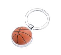 TROIKA Schlüsselanhänger BASKETBALL Schlüsselring Basketball Metallguss verchromt mehrfarbig silberfarben als Geschenk für Basketball Fans Schlüsselanhänger Auto Basketball Original