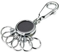 TROIKA PATENT BLACK VISION SCHLÜSSELHALTER - #KYR01-A161 - rund, glänzend - Schlüsselanhänger - Karabinerhaken - 6 ausklinkbare Ringe - Schlüsselorganisation - edles Design - TROIKA-Original