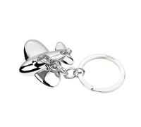 TROIKA Schlüsselanhänger Flugzeug JETSETTER - startendes Flugzeug - niedlicher keyring Ferienflieger zum Abheben, hochwertiger Metallguss - inkl. Schlüsselring - verchromt - silberfarben Original