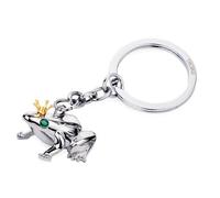 TROIKA Schlüsselanhänger Frosch mit Krone - FROSCHKÖNIG - Metallguss - verchromt - goldfarben, grün, silberfarben Original