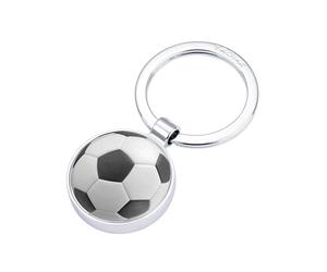 TROIKA Schlüsselanhänger Fussball SOCCER Schlüsselring Fussball Metallguss verchromt mehrfarbig silberfarben als Geschenk für Fussballfan Schlüsselanhänger Auto Fussball Original