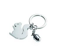 TROIKA Schlüsselanhänger ,GILRS BEST FRIEND Squirrel" - KR15-30/CH - Eichhörnchen und Eichel - mit SWAROVSKI® Kristall - glänzend, silber - das Original von TROIKA