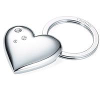 TROIKA Schlüsselanhänger Herz GIRLS BEST FRIENDS SHINY - made with SWAROVSKI® ELEMENTS - Metallguss - verchromt - silberfarben