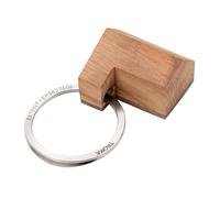 TROIKA Schlüsselanhänger Holz-Haus BAUMHAUS aus Eichen-und Walnussholz aus nachhaltiger EU-Forstwirtschaft und patentierter Öffnungsmechanismus NAIL GUARD fingernagelschonend