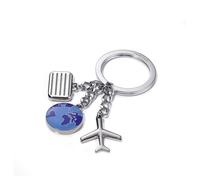 Weltenbummler Schlüsselring mit 3 Reiseanhängern