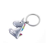 TROIKA Schlüsselanhänger Einhorn KR17-08/MA, Metall, silber / bunt