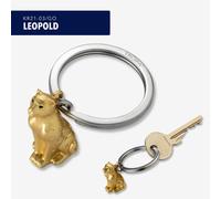 TROIKA Schlüsselanhänger Leopold Metallguss - 3D-Tierfigur, gold/silber