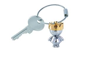 TROIKA Schlüsselanhänger LITTLE KING - KR9-36/CH - König - goldene Krone - King, Hoheit, Majestät - Prinz - Metall glänzend - das Original von TROIKA