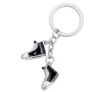 Troika Schlüsselanhänger mit 2 Anhängern Schuhe Chucks matt schwarz/silberfarben