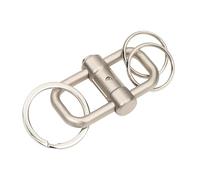 TROIKA Schlüsselanhänger mit 3 Schlüsselringen in 2 Größen 2-WAY KEY - Schiebeverschluss zur einfachen Schlüsselorganisation - Metallguss - silberfarben Original