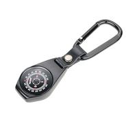 TROIKA Schlüsselanhänger mit Kompass Nord-OST - inkl. Karabinerhaken und Lederschlaufe - Leder, Metallguss - schwarz - TROIKA Original