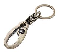 Troika Schlüsselanhänger, Motiv: TROIKA, Karabinerhaken, Feder, Metallguss, antikgold