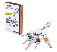 TROIKA PATENT SCHLÜSSELHALTER - KYR61/CH - rund, glänzend - Schlüsselanhänger - Karabinerhaken - 6 ausklinkbare Ringe - farbige Plättchen zur Zuordnung der Schlüssel - TROIKA-Original