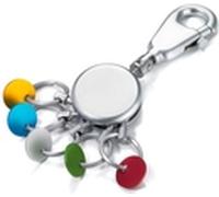 Troika Schlüsselanhänger rund inkl. Karabinerhaken matt mehrfarbig