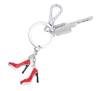 TROIKA Schlüsselanhänger PUMPS mit zwei Highheels, Karabiner und Schlüsselring, Metallguss, verchromt, rot und schwarz Original