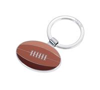 TROIKA Schlüsselanhänger Rugby Ball - RUGBY - Sport Football Ballsport Fitness - sportlicher keyring, hochwertiger Metallguss, echte Emaille - inkl. Schlüsselring - verchromt Original