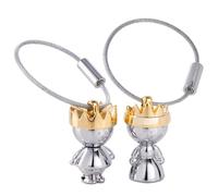 TROIKA Schlüsselanhänger Set LITTLE KING & LITTLE QUEEN - KR9-38/CH - Set König & Königin - in farbiger Verpackung - glänzend, mit goldener Krone - das Original von TROIKA