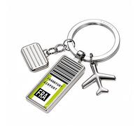 TROIKA SCHLÜSSELHALTER NEXT DESTINATION - #KYR19-A104 - Motiv: "FRA" - Flughafen Frankfurt - Flugzeug, Koffer, Gepäcklabel - glänzend - das Original von TROIKA