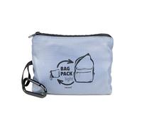 TROIKA Schultertasche faltbar (platzsparend im Innenfach verstaubar) mit Karabiner zur schnellen Befestigung - BAG PACK - großes Hauptfach, kleines Innenfach und Außenfach - Polyester - grau