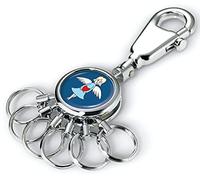 TROIKA SCHUTZENGEL - -TB-KYR01-A185 - Schlüsselanhänger mit Karabinerhaken - 6 auswechselbare Ringe - Schutzengel, Geschenk für Fahranfänger - Metall- glänzend - verchromt - blau Original