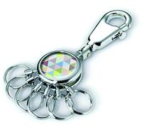 TROIKA TRIANGLE ART SCHLÜSSELHALTER - #KYR01-A128 - rund, glänzend - Schlüsselanhänger - Karabinerhaken - 6 ausklinkbare Ringe - Schlüsselorganisation - stylisches Design - TROIKA-Original