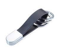 TROIKA® - TROIKA® Schlüsselanhänger TWISTER STYLE 86 x 17 x 10 mm (B x H x T) Leder/Metallguss schwarz schwarz