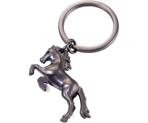 TROIKA Wild Horse Schlüsselanhänger im Pferde-Motiv aus Metallguss in der Farbe Schwarz-Matt, für Liebhaber von schnellen Autos (Mustang) und Pferden, KR21-02/GM Gunmetal
