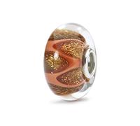 Trollbeads Damen-Bead 925 Silber Glas Perle braun - TGLBE-10408