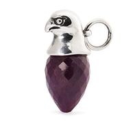 Trollbeads Damen-Bead 925 Sterling Silber Glas Rubin rot TAGBE-00044